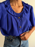 Camicia bluette con froufrou