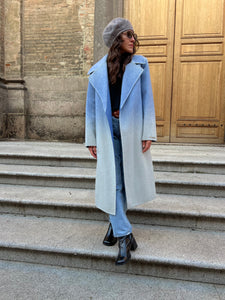 Cappotto sartoriale sfumato azzurro