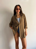 Camicia di lino marrone