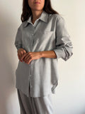 Camicia ampia fresco lana grigio chiaro