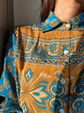 Camicia indiana modello maschile turchese e senape