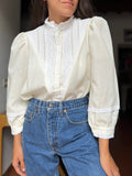 Camicia panna merlettata