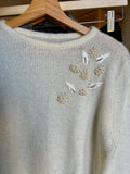 Maglione bianco mohair con ricami