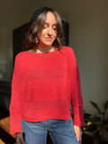 Maglione righe traforate • fragola