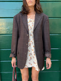 Blazer marrone scuro quadrettato
