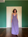Abito lungo con la schiena nuda • lavanda