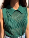Top in maglia 70s verde