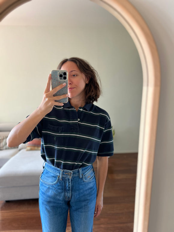 Polo Ralph Lauren blu righe verdi