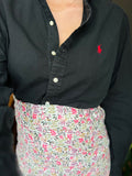 Combo pareo + camicia Ralph Lauren • nero e foglioline colorate