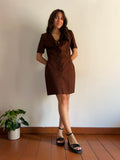 Abito di cotone marrone