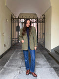 Blazer verde pied de poule colorato