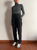 Pantalone di lana grigio scuro scuro slim