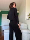 Maglione corto cotone nero