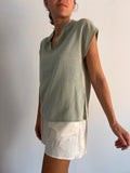 Blusa verdina di lino