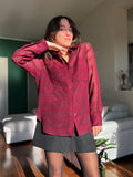 Camicia sartoriale principe di Galles bordeaux