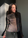 Maglia manica lunga luccicante arcobaleno