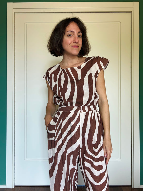 Maglietta sartoriale lino animalier