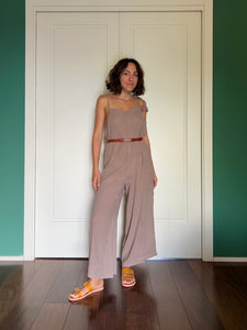 Tuta in garza di cotone beige scuro