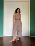 Tuta in garza di cotone beige scuro
