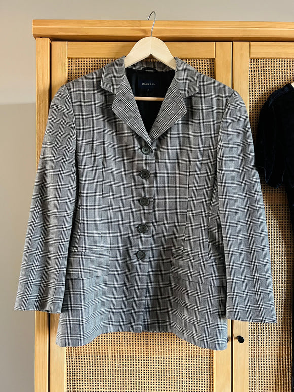 Blazer principe di Galles bianco e nero