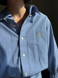 Camicia Gilbi Ralph Lauren quadretti blu stemma giallo