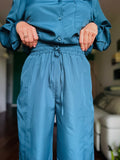 Pantalone sartoriale con elastico sul fondo satin carta da zucchero