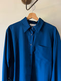 Camicia sartoriale satin blu