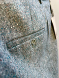 Pantalone di lana puntinato verde acqua