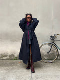 Maxi trench sartoriale nero