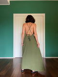 Abito lungo con la schiena nuda • verde