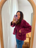 Giacca trapuntata di velluto • violetto