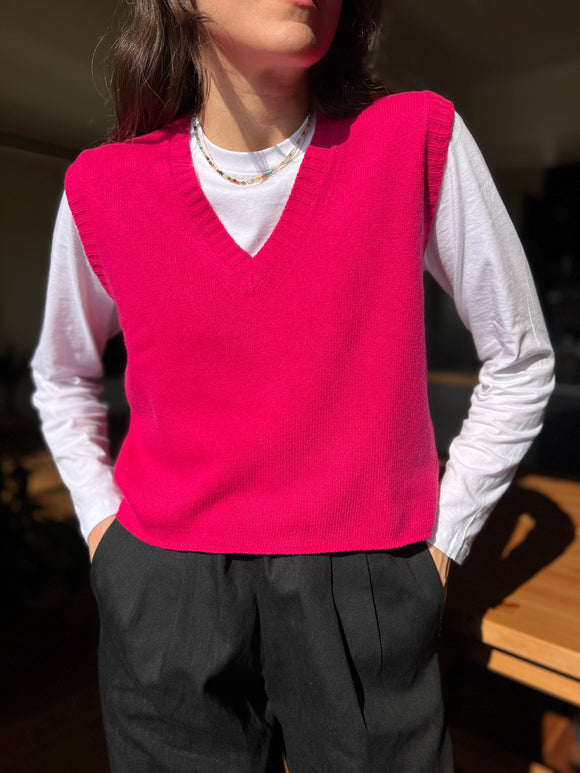Gilet corto fuxia