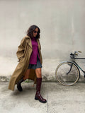 Maxi trench sartoriale beige