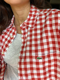 Camicia Lacoste quadretti ruggine