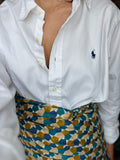 Combo pareo + camicia Ralph Lauren • bianco e esagoni