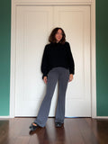 Pantalone a zampa a costine grigio