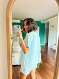 Camicia di cotone righine azzurre