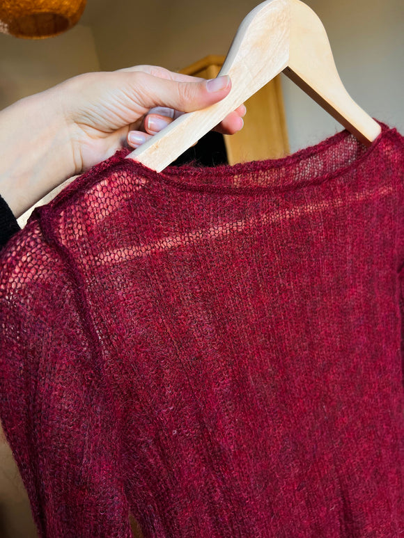 Maglia bordeaux mohair