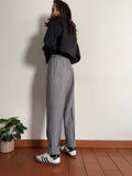 Pantalone a vita alta grigio