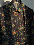 Camicia anni 70 nera fiori
