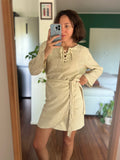 Gonna a portafoglio di lino beige