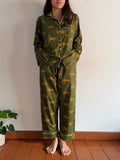 Pigiama verde leopardi