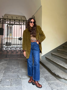 Blazer velluto a coste oliva