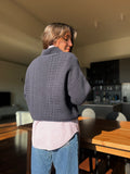 Cardigan blu con colletto