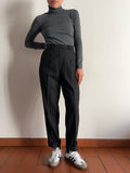Pantalone di lana grigio scuro scuro slim