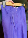 Pantalone Alberto lino viola
