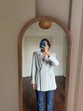 Blazer grigio-azzurro doppio petto