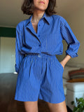 Pantaloncino righe blu