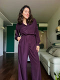 Camicia sartoriale satin melanzana