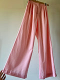 Pantalone sartoriale con le pince satin rosa